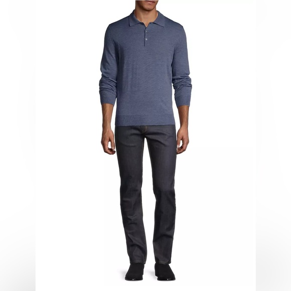 Canali Merino Wool Long-Sleeve Polo - Picture 3 of 11